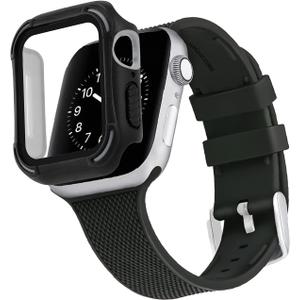 WITHit Protective Glass Cover with Integrated Bumper, Compatible with Apple Watch, 45mm, Gold/Rose Gold – Seamless Fit, Easy Installation, Screen Protector and Bumper for Apple Watch