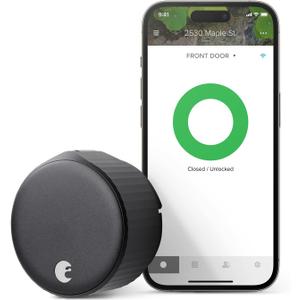 August Home, Matte Black Wi-Fi Connected Smart Keyless Entry Door Lock (4th Generation), Electronic Door Lock Fits Your Existing Deadbolt in Minutes, AUG-SL05-M01-G01 August Home, Matte Black Wi-Fi Connected Smart Keyless Entry Door Lock (4th Generation), Electronic Door Lock Fits Your Existing Deadbolt in Minutes, AUG-SL05-M01-G01