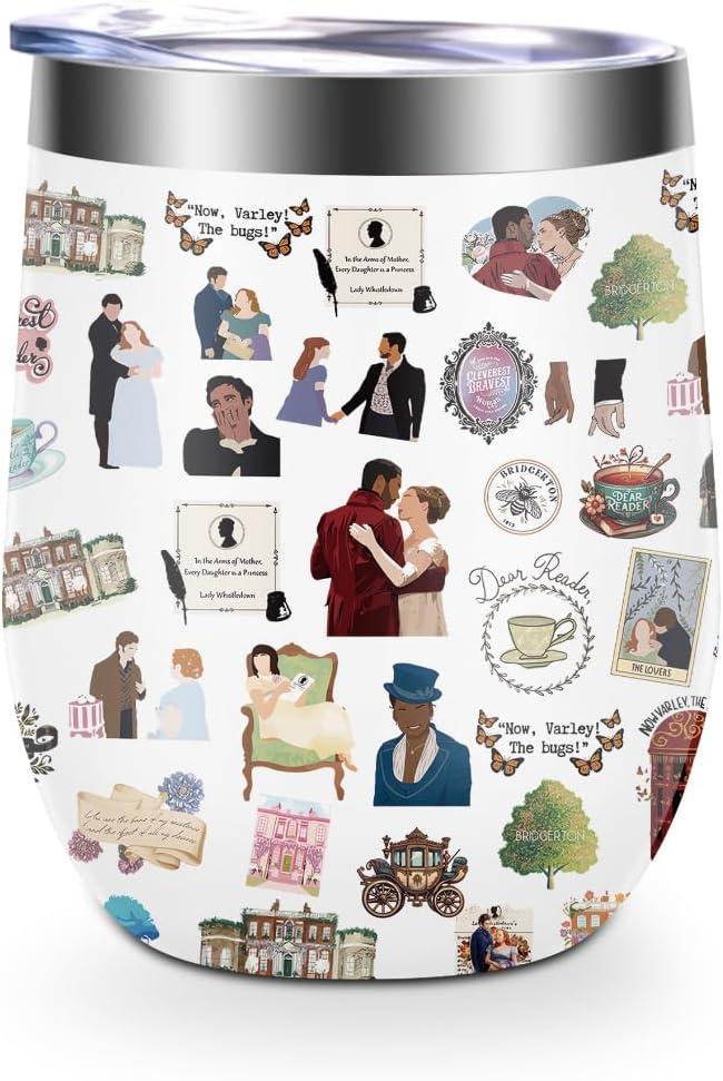 LONGXIN TV Show Inspired Gift, TV Show Merch, Christmas, Birthday Gifts for Women, Girls, Fans, Friends, Book Lovers, 12 oz Stainless Steel Coffee Wine Tumbler Cup with Lid