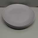 10 inch Wheat Straw Plate, Unbreakable Flat Dinner Plates Set of 8, BPA Free Dishwasher & Microwave Safe Reusable Salad, Camping for Kids Kitchen (Grey Stone)