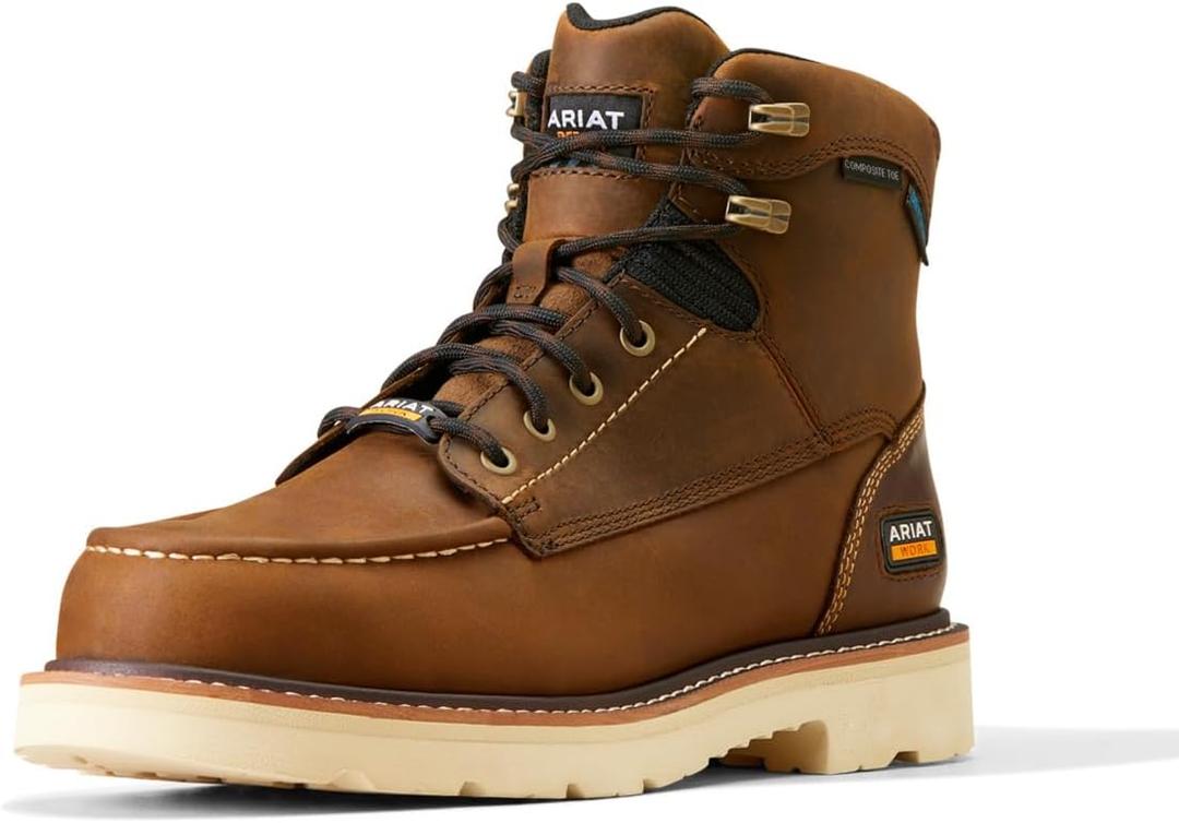 Ariat Men's Rebar Lift 6" Waterproof Composite Toe Work Boot (Brown) 9.5