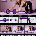 Pilates bar kit Multiple Fitness bar with Resistance Bands, Ab Rollers.Core Strength Training Equipment. Squat Machine for Men and Women.Portable Home Gym Pilates bar kit for Full Body Training Women