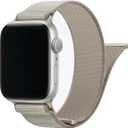 Magnetic Nylon Band Compatible with Apple Watch Band 38mm 40mm 41mm 42mm 44mm 45mm 46mm 49mm Women Men, Sport Strap for iWatch Series 11 10 9 8 7 6 5 4 3 2 1 SE Ultra (Beige, 44mm/45mm/46mm/49mm/42mm(Series 3 2 1))