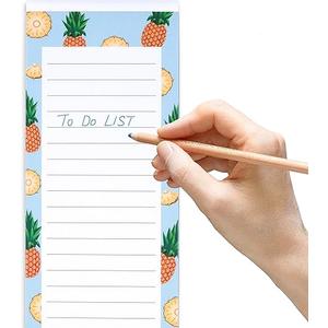 2 Magnetic Notepads – Notepads for Grocery List, Shopping List, To-Do List, Reminders -Strong Magnetic Back- Memo Notepad with Realistic Fruit Designs | 25 Sheets per Pad 7.5 x 3.5 inch (2 Pack)