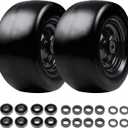 Lawn Mower Tires Flat Free 2 Pack, Zero Turn Lawn Mower Solid Smooth Rubber Front Tires (Black, 11x6.00-5 (2 Pack))