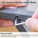 uxcell M8x80mm 10.9 Alloy Steel Button Head Hex Socket Cap Screw Bolt Black 10pcs