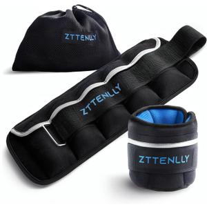 Adjustable Ankle Weights 20LBS Pair with Carry Bag - Breathable Fabrics, Reflective Trim - Strength Training Leg Wrist Arm Ankle Walking Weights Sets for Women Men Kids (Blue)