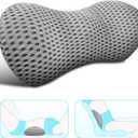 Lumbar Support Pillow for Office Chair, Memory Foam Lumbar Pillow for Lower Back Pain Relief (Grey)