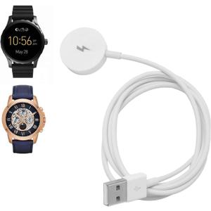 Charger for Fossil Gen 2 3 Magnetic Smart Watch Charger USB Smartwatch Charging Cable with Dock, Smartwatch USB Charging Cable for Fossil Gen 2 3(White)