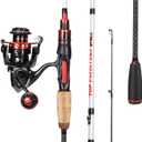 Sougayilang Spinning Combo, Medium Heavy Fishing Pole and 2000 Spinning Reel Set, Fishing Rod and Reel Commbo for Bass Fishing Tackle,  Pearl White, 5.9ft & Spinning Reel