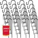 Hicarer 24 Pack 15 Inch Shepherds Hooks Outdoor Plant Hanger Hook Metal Black Garden Bird Feeder Pole for Hanging Solar Lanterns Flower Basket Jars Christmas Lights Wedding Decor