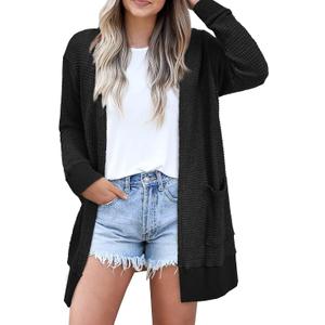 STYLEWORD Women's Fashion Cardigan Sweater Lightweight Open Front Long Casual Beach Kimonos Outfits with Pockets