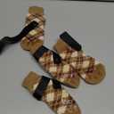 EXPAWLORER Dog Socks to Prevent Licking Paws,Dog Shoes for Hot Pavement,4 Pcs Double Sided Anti Slip Dog Socks with Grippers,Dog Booties for Small Medium Large Senior Dogs,British Style,Khaki M