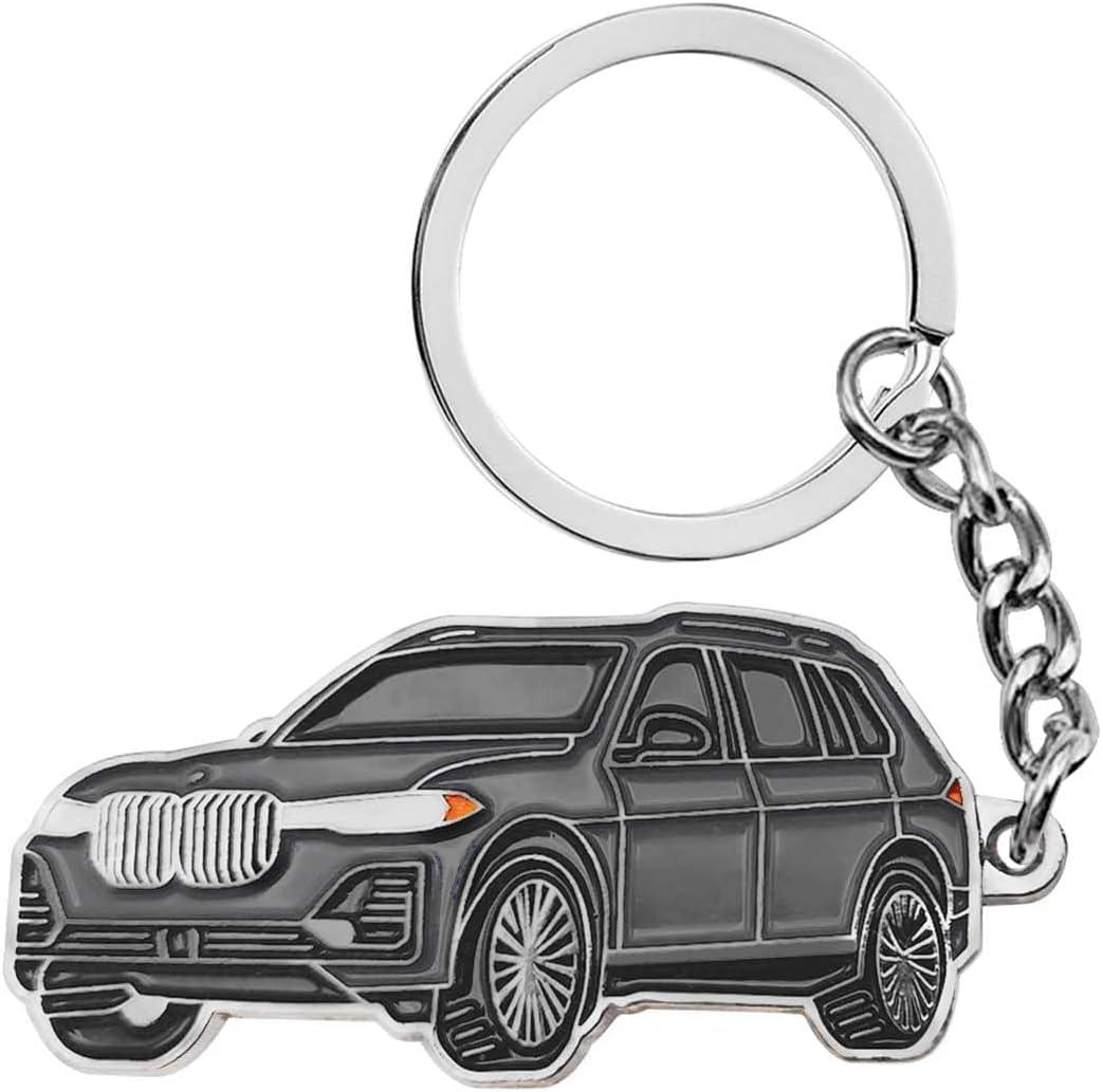 Car Keychain Compatible with X5,Metal Key Chain,Fob Cover Cool Mods For X3/X5 Key chain, Enamel Keychain