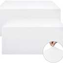 Spandex Fitted Table Covers for 8 Foot Tables - 96 x 30 Inch - 2 Pack White Stretch Table Clothes, Fabric Rectangle Tablecloths for Parties, Trade Show, Craft Show, Birthday