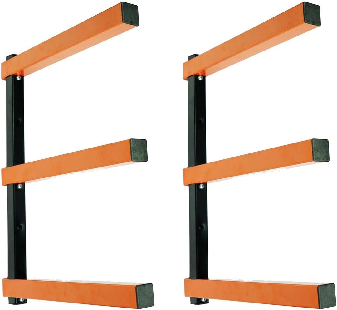 KF1004 Lumber Storage Rack 3-Level System 110lbs per Level with Durable Sheet Metal Screws, Wood Rack