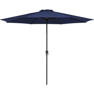 MEWAY 9ft Patio Umbrella Outdoor Umbrellas for Patio, Market Table Umbrella with Crank for Deck, Garden, Pool and Backyard, Dark Grey