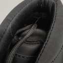 ANJOUFEMME Womens Comfy Outdoor Hiking Boots-Low heels Combat Ankle Boots for Women Non Slip Lace up Winter Shoes for Backpacking Trekking Walking (6.5, Black)