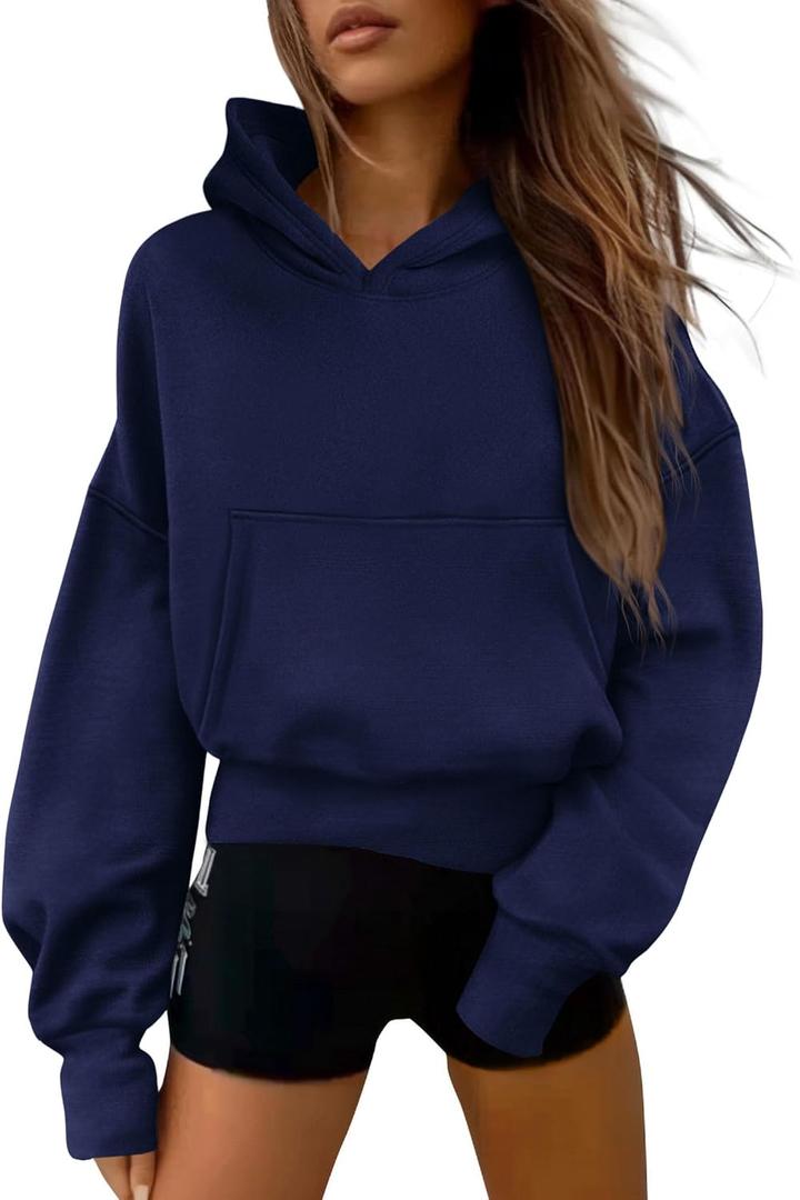 PRETTYGARDEN Women's 2026 Fall Hooded Sweatshirts Long Sleeve Half Zip Cropped Hoodies Pullover Winter Fashion Clothes (Medium)