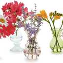 Two's Company Verre Hand-Blown Bud Vases, Glass, Set of 5