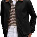 Runcati Mens Lightweight Jackets Button Down Casual Cotton Barn Jacket Vintage Military Fall Outwear with Pockets, Large