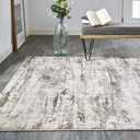 9' X 12' Ivory And Brown Abstract Area Rug