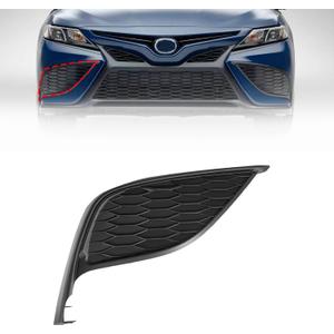 Matte Black, Bumper Fog Light Cover, Front Passenger Side, Compatible with Toyota Camry XSE/SE 2021 2022 2023, Replace# TO1039243 81481-06240 8148106240