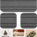 3PCS Water Absorbing Stone Tray for Sink, Diatomaceous Earth Stone Drying Tray, Fast Drying Stone Soap Tray & Toothbrush Holders for Bathroom Counter, 1 × Stone Tray, 2 × Bar Coasters