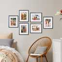 MEBRUDY 8x10 Picture Frame Set of 6, Display 5x7 Pictures With Mat or 8x10 Without Mat, Photo Frames for Tabletop or Wall, Black
