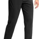 G Gradual Mens Golf Pants Stretch Dress Casual Pants 30"/32"/34" Lightweight Work Travel Slacks for Men with 4 Pockets (Black), M