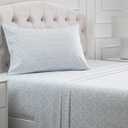 Mellanni Twin XL Sheets Set - 3 PC Iconic Collection Bedding - Hotel Luxury, Extra Soft, Cooling Bed Sheets - Wrinkle, Fade, Stain Resistant (Twin Extra Long, Laced Sky Blue)
