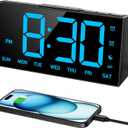 GOLOZA Digital Alarm Clocks for Bedrooms, Digital Clock with 4 Level Brightness +Off, Dual Customizable Alarms, USB Port, Power-Off Memory, Snooze, DST, 12/24H, Desk Clock for Kids Adults Elderly (Manual Time Sync)