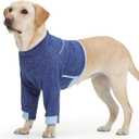 ROZKITCH Dog Sleeve to Prevent Licking Elbow Protector, Dog Recovery Sleeve Front Legs Prevent Licking Wounds & Keep Cold Legs Warm Blue XL (XL(Chest: 28"; Back: 19"))