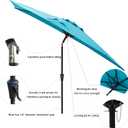 C-Hopetree 9 ft Half Round Outdoor Patio Market Wall Umbrella with Tilt, Aqua Blue