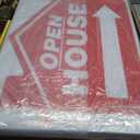14 Pack Open House Sign for Real Estate 24 x 18 Inch Double Sided Sign Posts Plastic Heavy Duty Directional Yard Mark with Left Right Arrows 14 Pcs H Metal Stakes(Red)