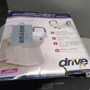 Drive Medical 2-in-1 Raised Toilet Seat with Removable Padded Arms - Elevated Bathroom Safety Support - Secure Locking Attachment - Easy Height Assistance - Durable Construction, Standard Toilets