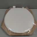 Mayfair Cassel Slow Close Toilet Seat, Easy Clean, Non Slip Premium Wood Seat, Easy Install, Made in USA, Round, White