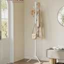 VASAGLE Solid Wood Coat Rack, Free Standing, Tree-Shaped, with 8 Hooks