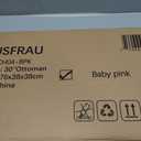 HAUSFRAU Ottoman with Storage Bench Folding Foot Rest Stool Pink