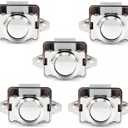 5pcs Push Button Cabinet Latch Lock for RV Motorhome Camper Caravan Yachts (ABS)-Silver