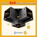 3-Way Pergola Brackets, 4"x4" Pergola Kit, Pergola Corner Bracket for Gazebos, Patio Pergolas, Log Cabin, Wooden Beams (4PCS)