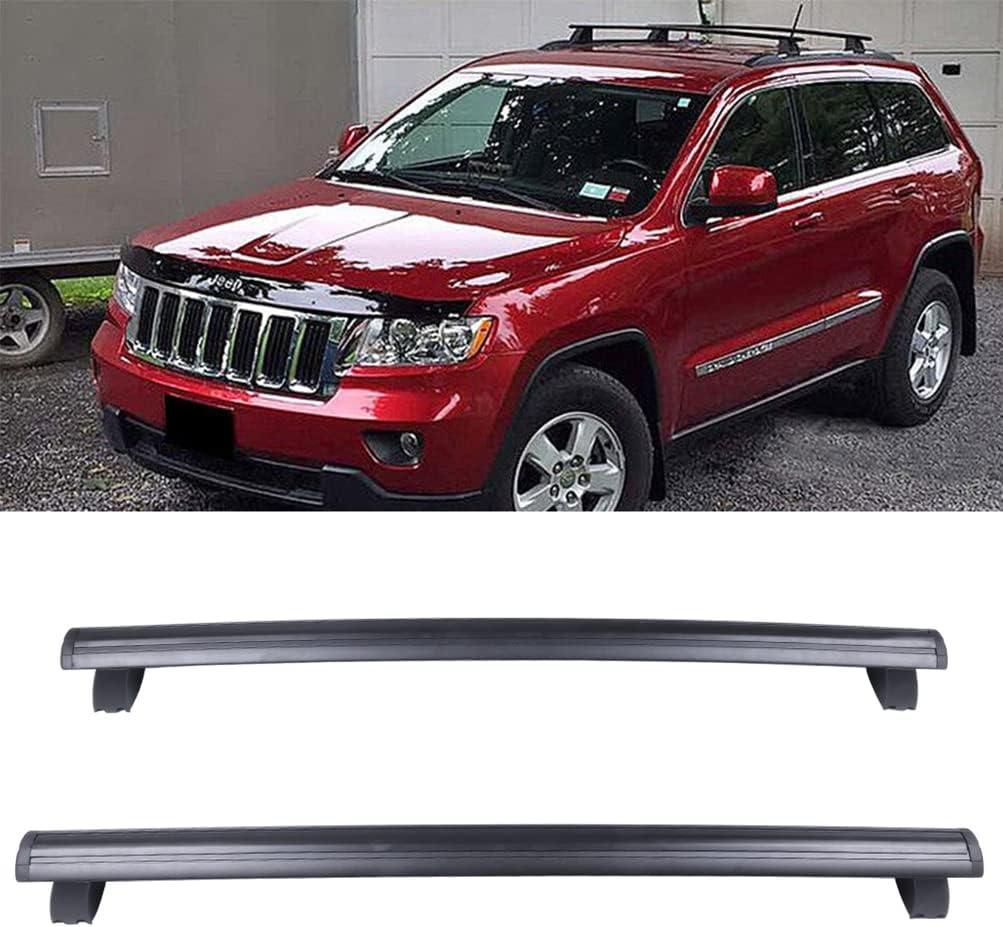 SCITOO Roof Rack crossbars Fit for Jeep Grand Cherokee 2011-2021 with Chrome/Black Grooved Side Rails,Cargo Carrier Kayak Rooftop Luggage Crossbar