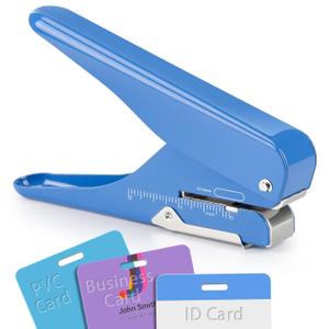 Imlike Handheld Badge Slot Hole Punch: Slot Puncher for PVC ID Card, Business Card, Name Tag and Luggage Tag, 19/32" x 5/32" Hole, All Metal Construction