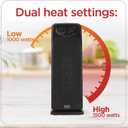 BLACK+DECKER Oscillating Ceramic Tower Heater, 1500W Space Heater and Fan Combo with Adjustable Thermostat, 3 Settings, For Home and Office, BHTC571 Black