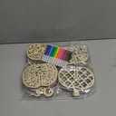 MotiMind 60 Pcs Fall Crafts Set 48 Pcs Wooden Pumpkin to Paint for Thanksgiving Crafts Unfinished Wood Slices 3D Wooden Pumpkin Cutouts with 12 Colored Pens for Autumn Harvest Tiered Tray Table Decor