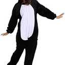 Afoxsos Adult Penguin Onesies Sleepwear Unisex Animal Pajamas Cosplay Costume Small. Size S