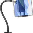 Gooseneck Tablet Holder, iPad Holder for Stroller/Treadmill/Golf Cart/Boat/Mic Stand/Wheelchair/Gym Bicycle Handlebar Clamp, Compatible with 4.7-12.9" Tablets and Phones,Galaxy, E-Readers (13.8" Gooesneck)