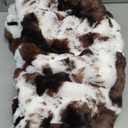 Faux Fur Throw Blanket for Couch, Fluffy Fuzzy Plush Bubble Blanket, Soft Warm Cozy Shaggy Rabbit Blanket, Luxury Decorative Gifts for Sofa Bedroom Living Room, 60x50inch (Cow Print-Brown)