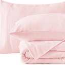 Love's cabin Fleece Queen Sheet Set - 4 Pcs Pink Super Soft Plush Polar Fleece Bed Sheets Set with 16" Deep Pocket,Cozy Warmth for Cold Season(1 Flat Sheet,1 Fitted Sheet,2 Pillow Cases)