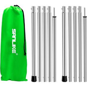 SANLIKE Camping Tent Tarp Poles Set for Canopy Awning Shelter Backpacking Hiking - Telescopic Adjustable Length Tent Sunshade Support Stick Rods (Adjustable Length - Steel 2packs, Size: Thickness 0.4mm)